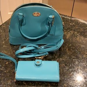 Teal purse & wallet